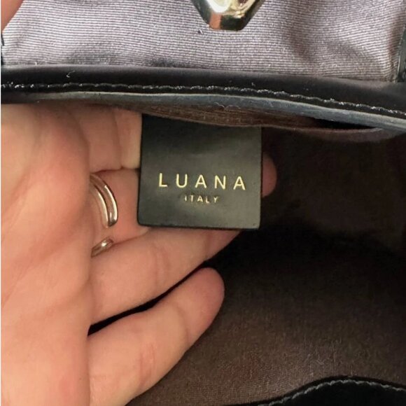 LUANA Italy Minerva Black Leather Studded Tassel Witch Wise Owl Crossbody Bag - Picture 7 of 9